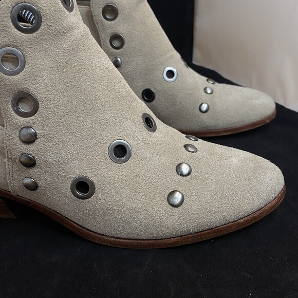 Sam Edelman Pedra Suede Pullon Ankle Boots Putty Taupe Suede Western Booties 8US - Picture 5 of 14
